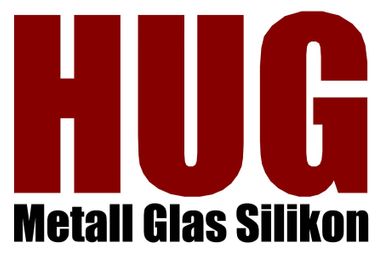 Logo HUG Metall Glas Silikon